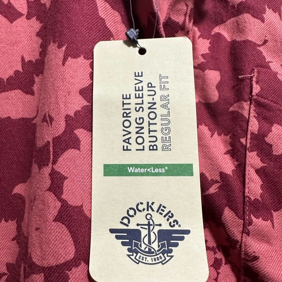 Vintage Y2K Dockers Women's Red Floral Button Down Shirt new with tags - Picture 5 of 9